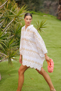 Dress kaftan Golden Palms